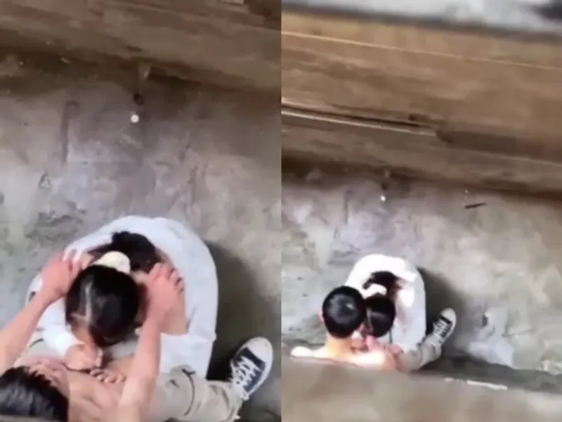 Quay lén học sinh nữ liếm thằng nhỏ anh bồ ở khe nhà